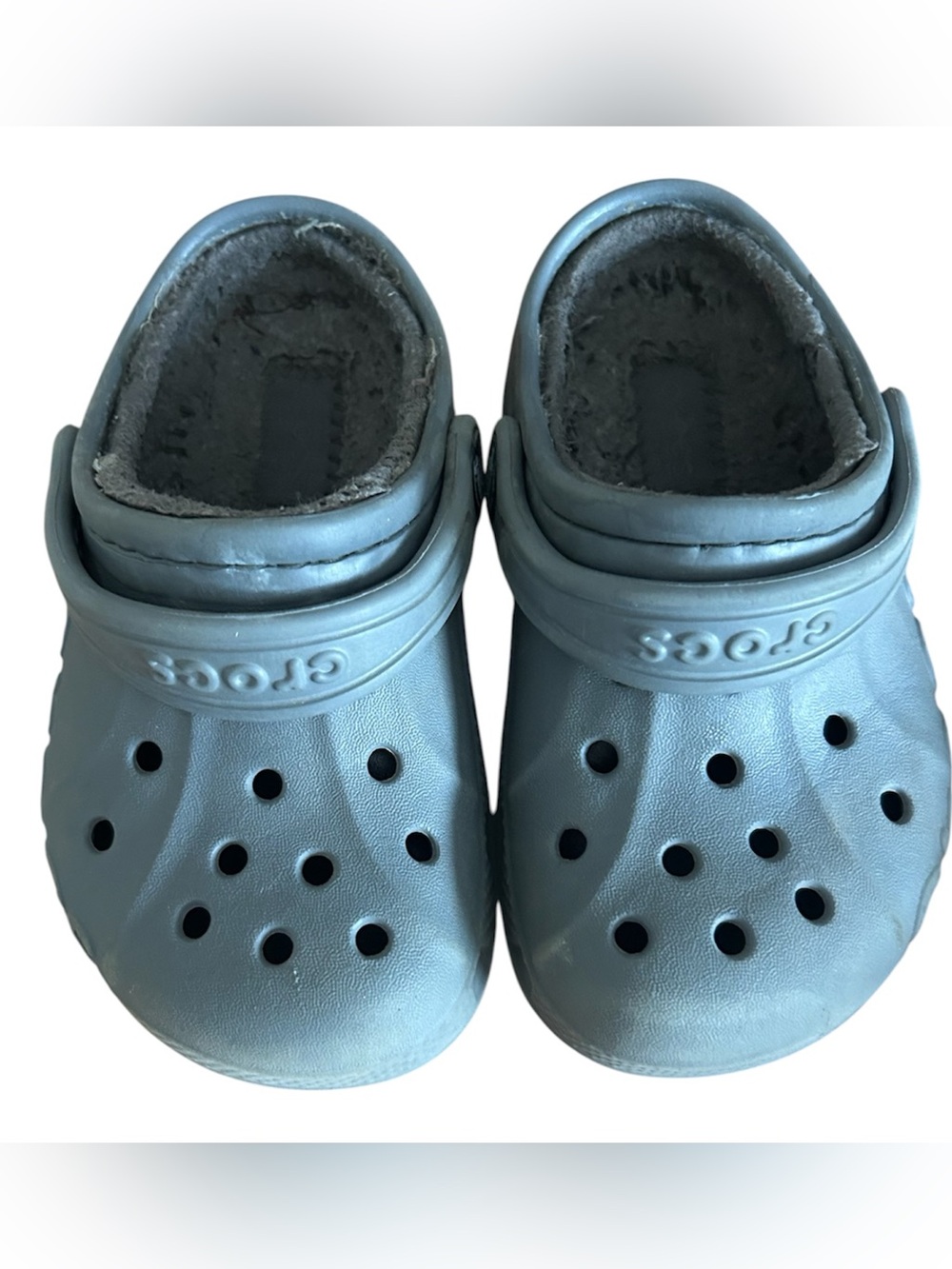 CROCS Kids Cozy-Lined Clogs in Grey